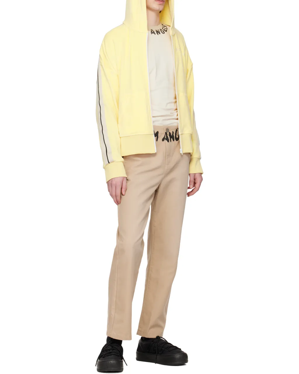 Palm Angels Logo Printed Straight Leg Pants
