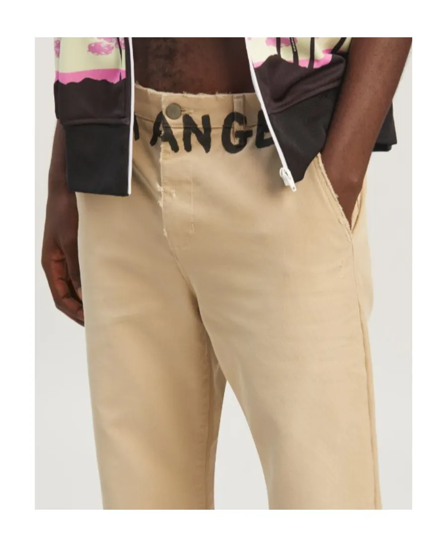 Palm Angels Logo Printed Straight Leg Pants