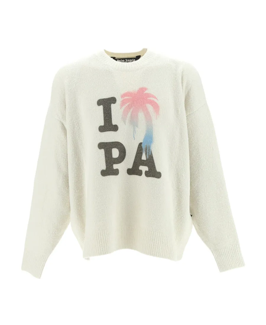 Palm Angels I Love Pa Crewneck Knit Jumper