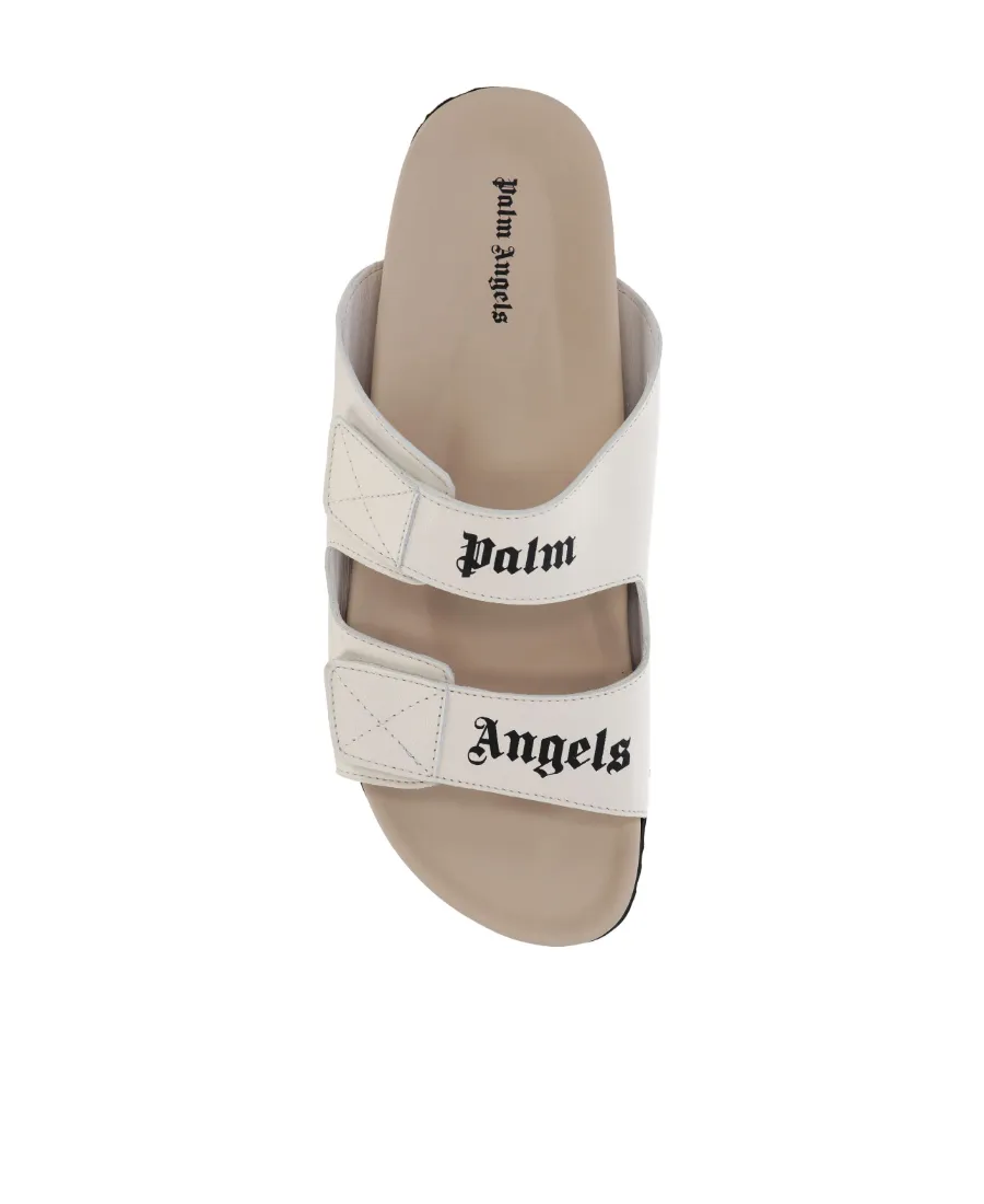 Palm Angels Logo Printed Double Strap Sandals
