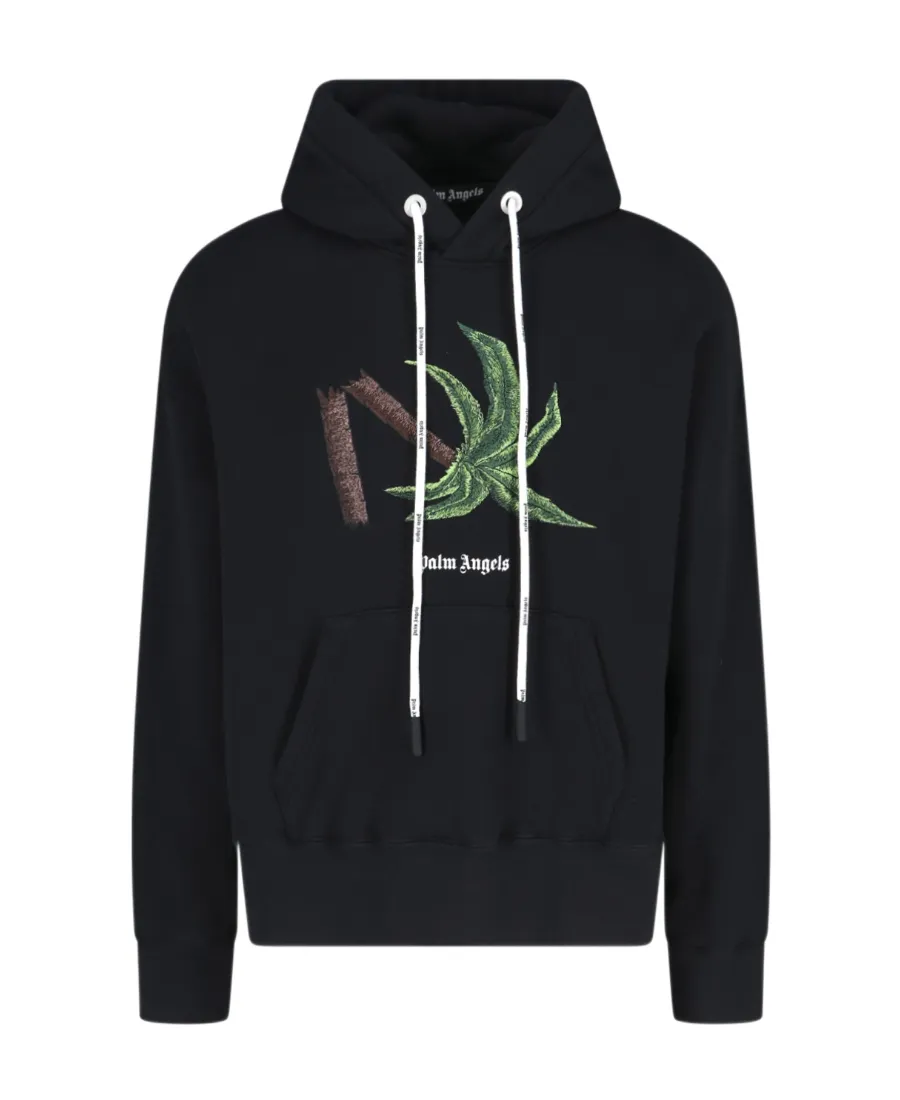 Palm Angels Palm Embroidered Drawstring Hoodie