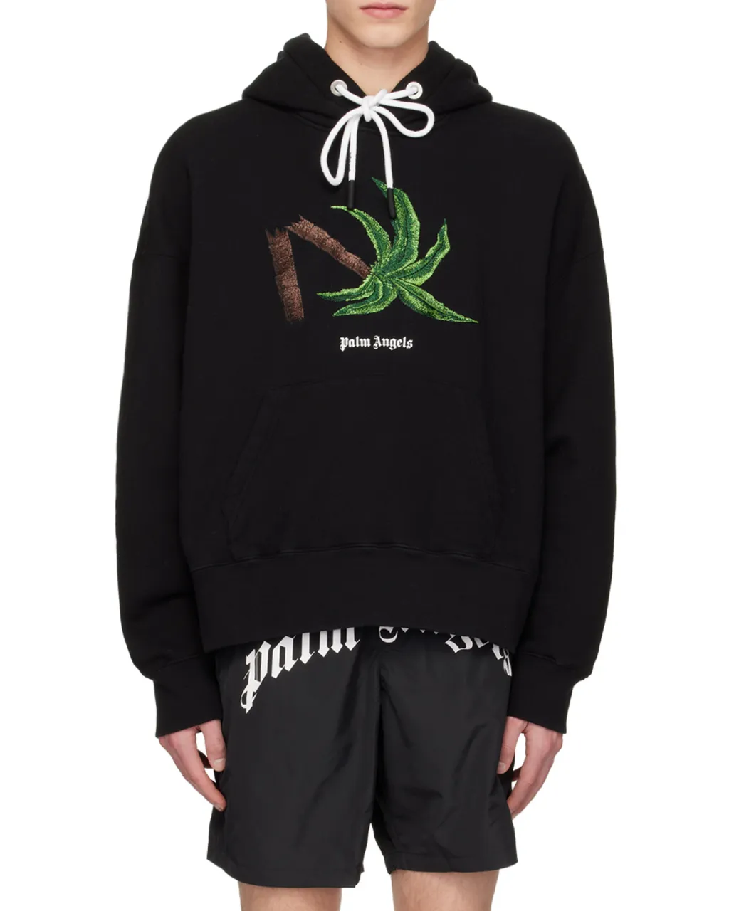 Palm Angels Palm Embroidered Drawstring Hoodie