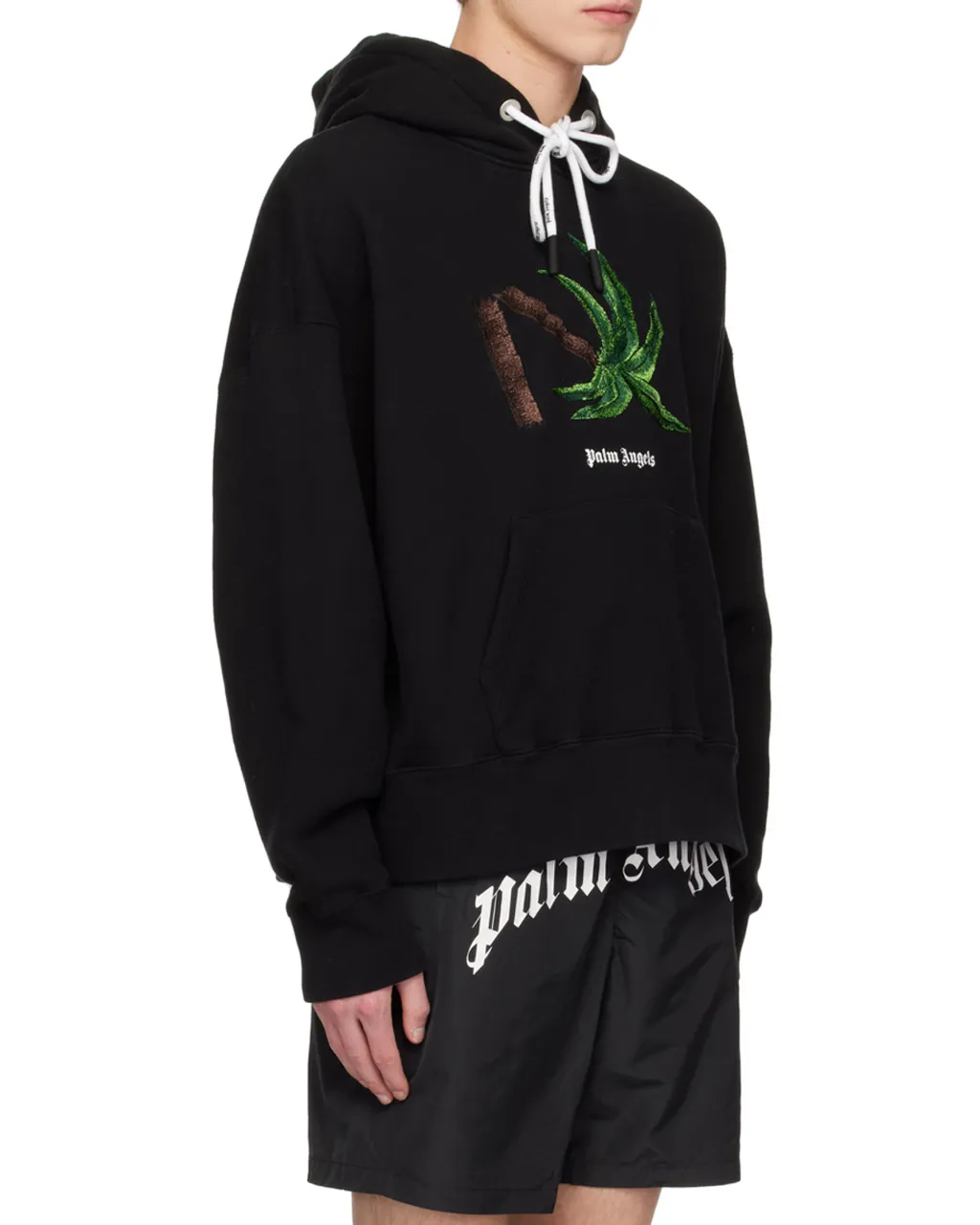 Palm Angels Palm Embroidered Drawstring Hoodie