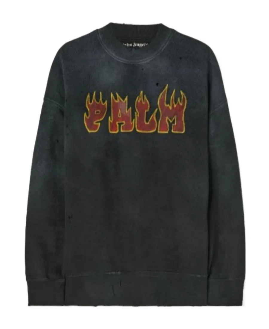 Logo Flames Cotton Sweatshirt