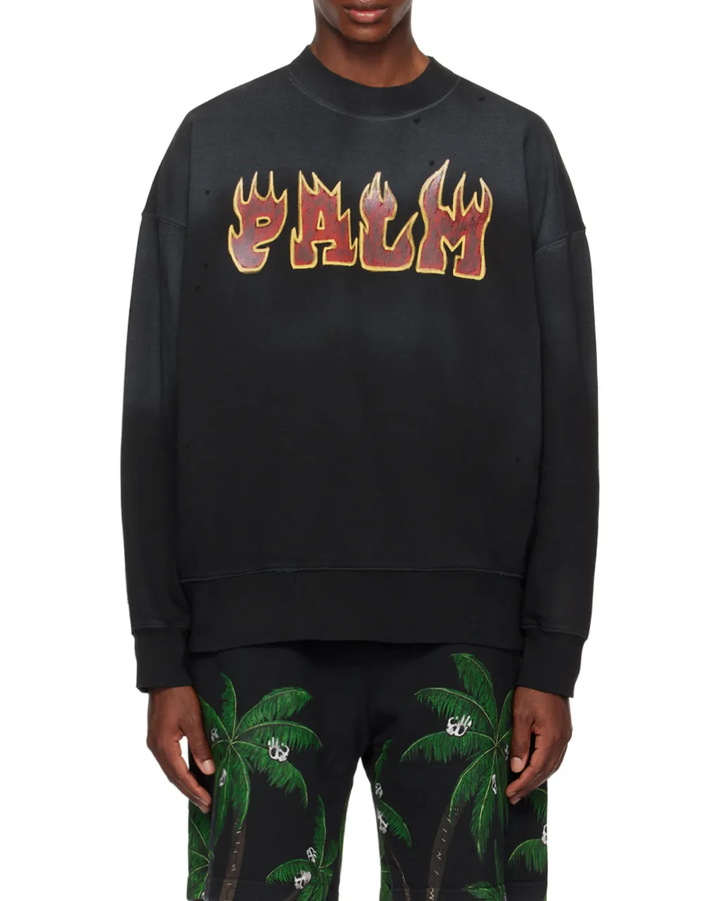 Logo Flames Cotton Sweatshirt