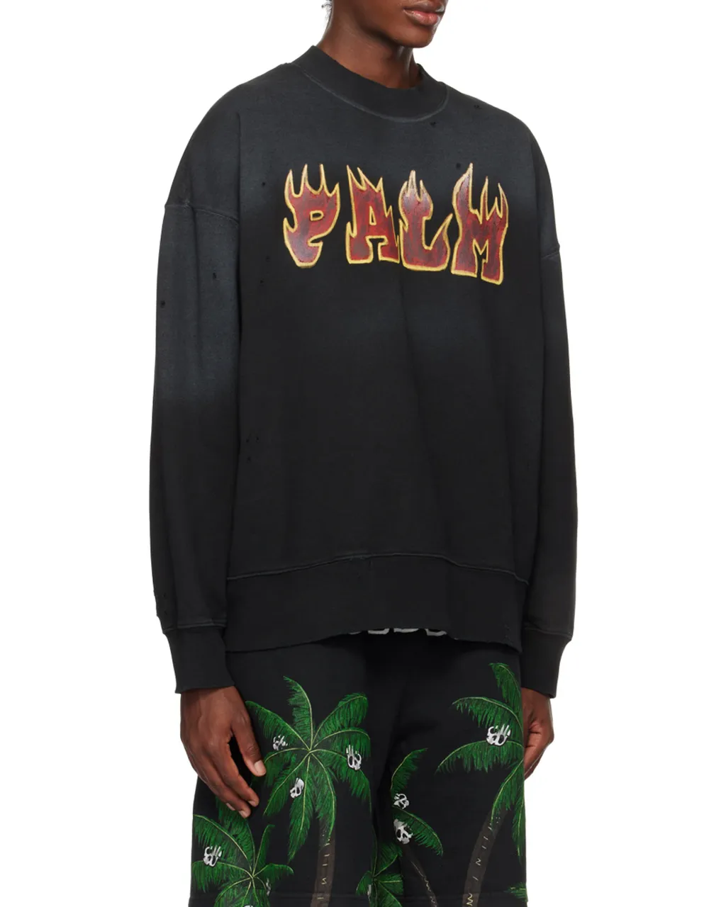 Logo Flames Cotton Sweatshirt