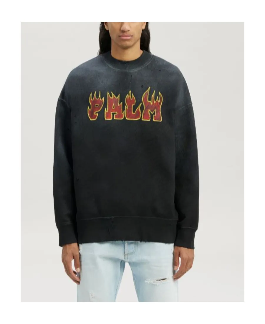 Logo Flames Cotton Sweatshirt