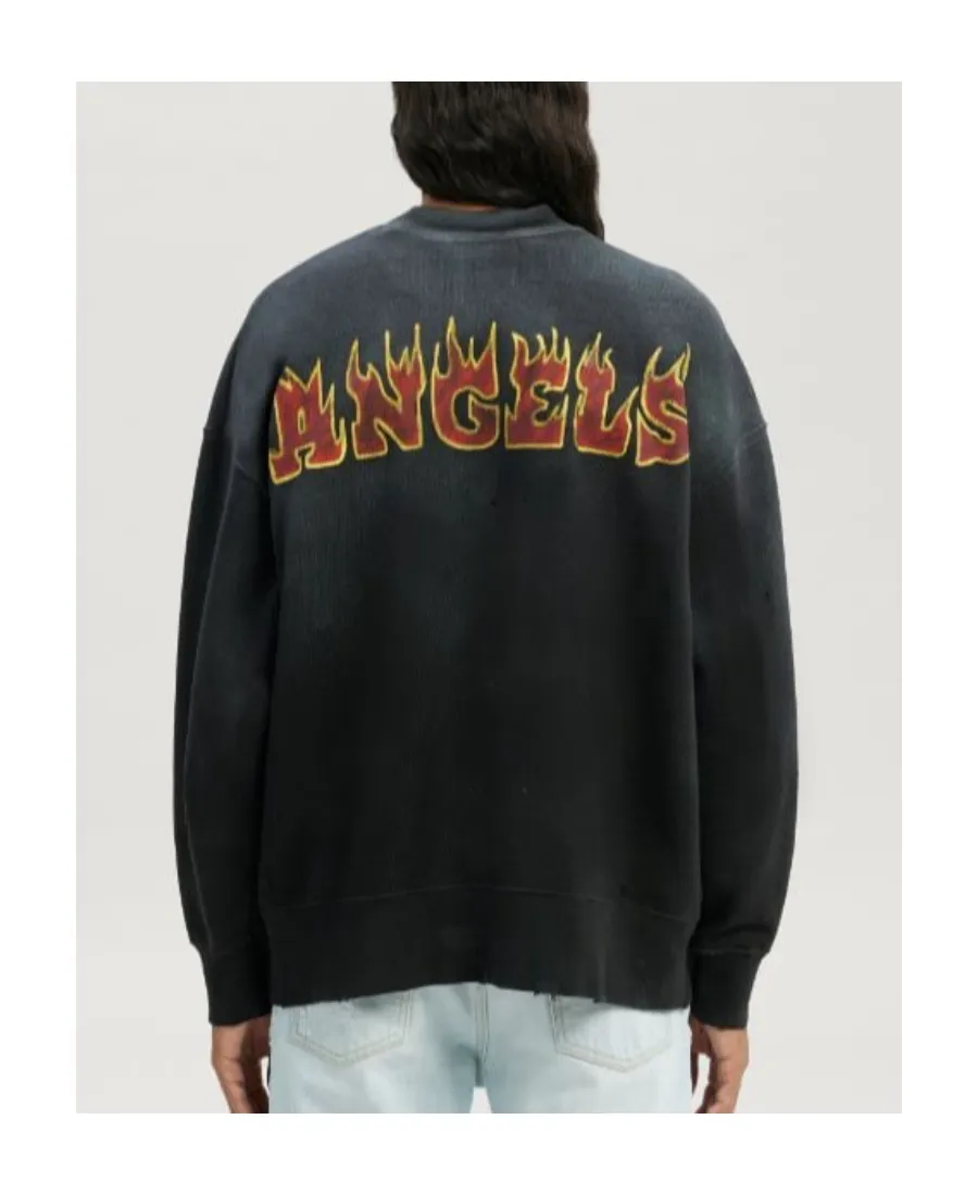 Logo Flames Cotton Sweatshirt