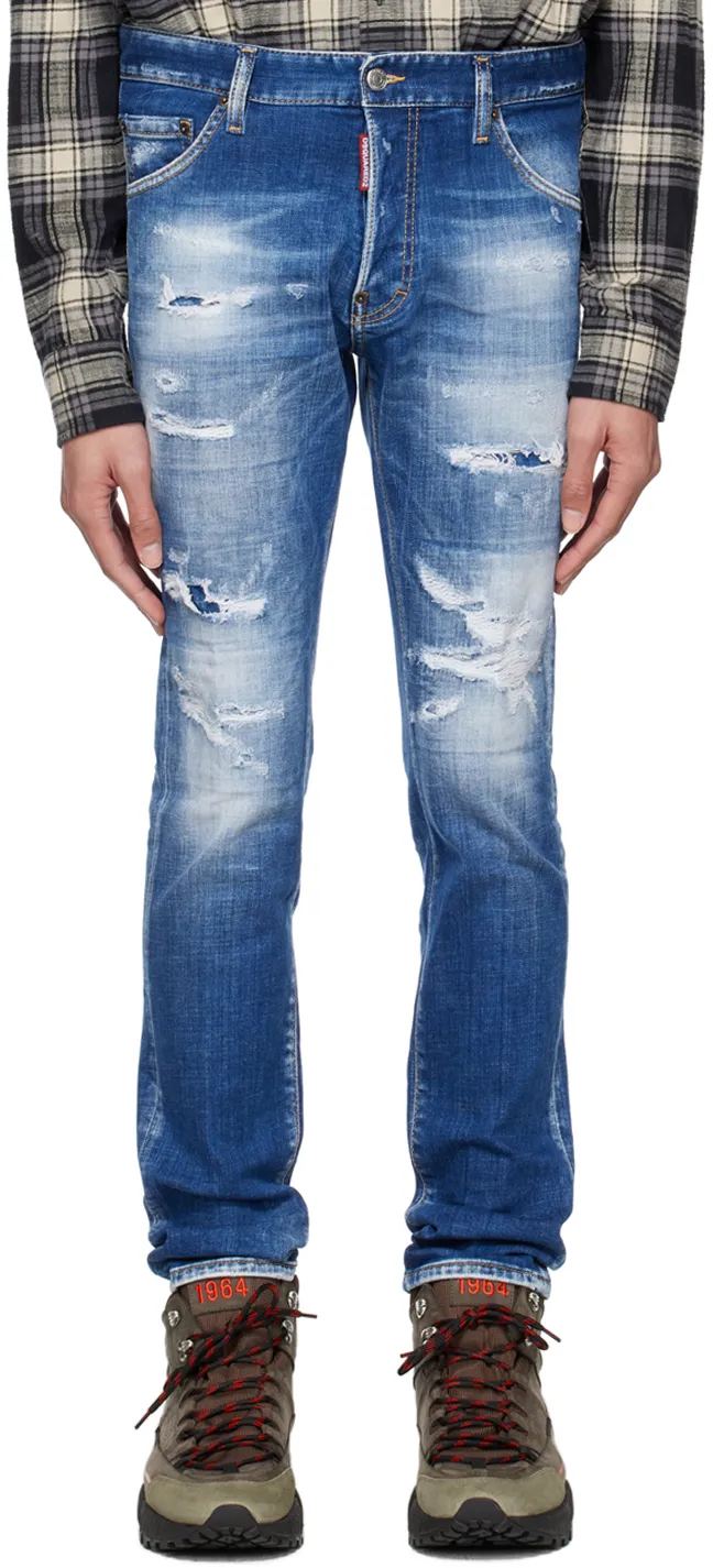 Dsquared2 Distressed Straight Leg Jeans