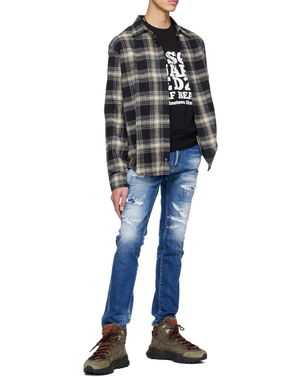 Dsquared2 Distressed Straight Leg Jeans