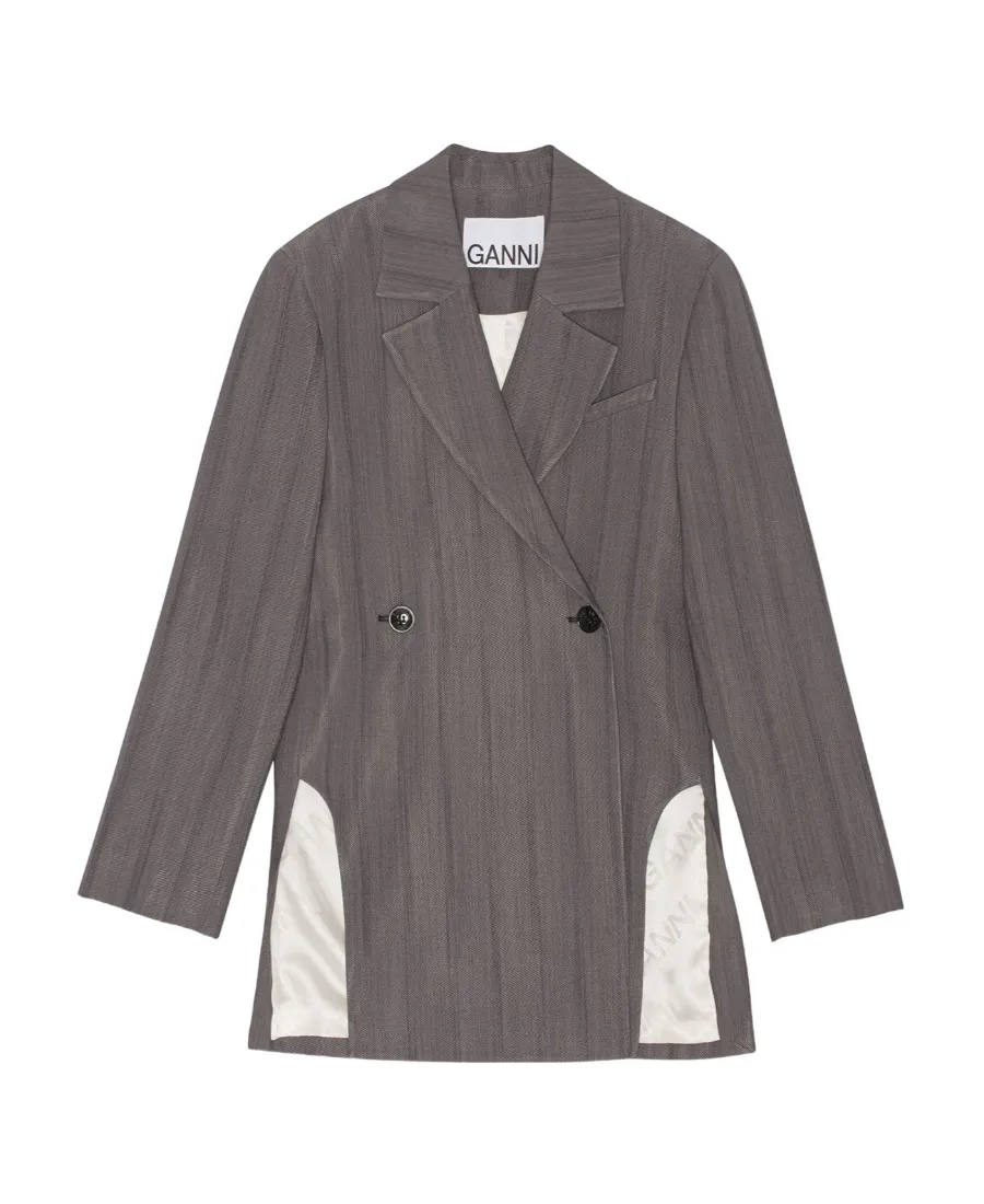 Ganni Double-Breasted Tailored Blazer