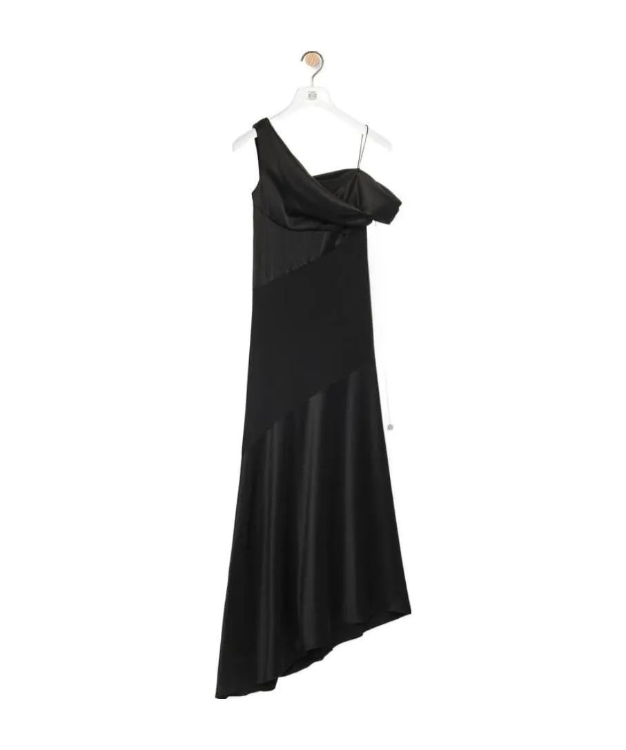 Draped Dress In Satin And Crepe Jersey