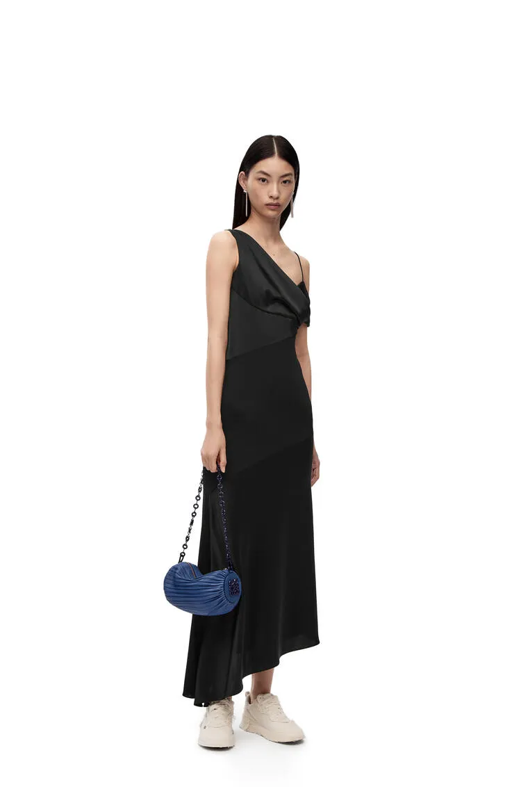 Draped Dress In Satin And Crepe Jersey