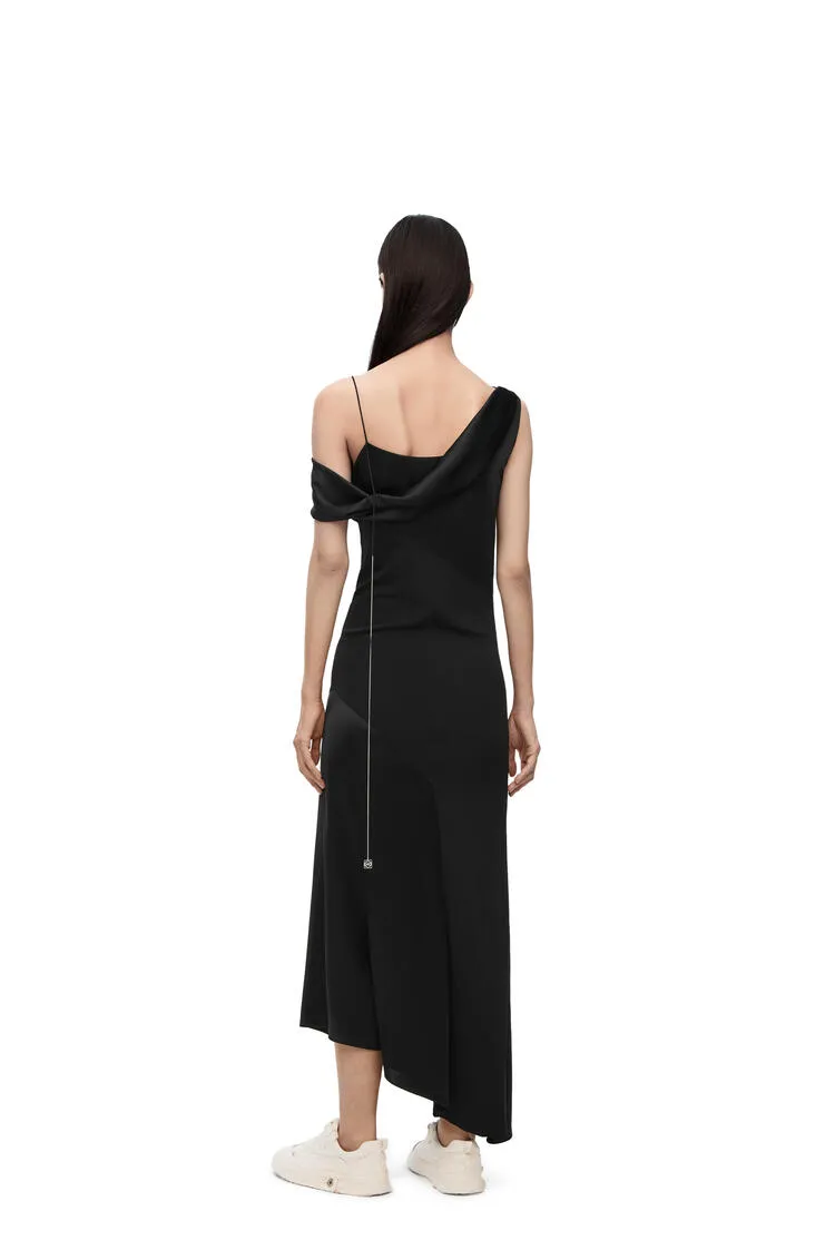 Draped Dress In Satin And Crepe Jersey