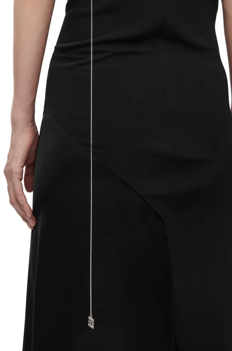 Draped Dress In Satin And Crepe Jersey