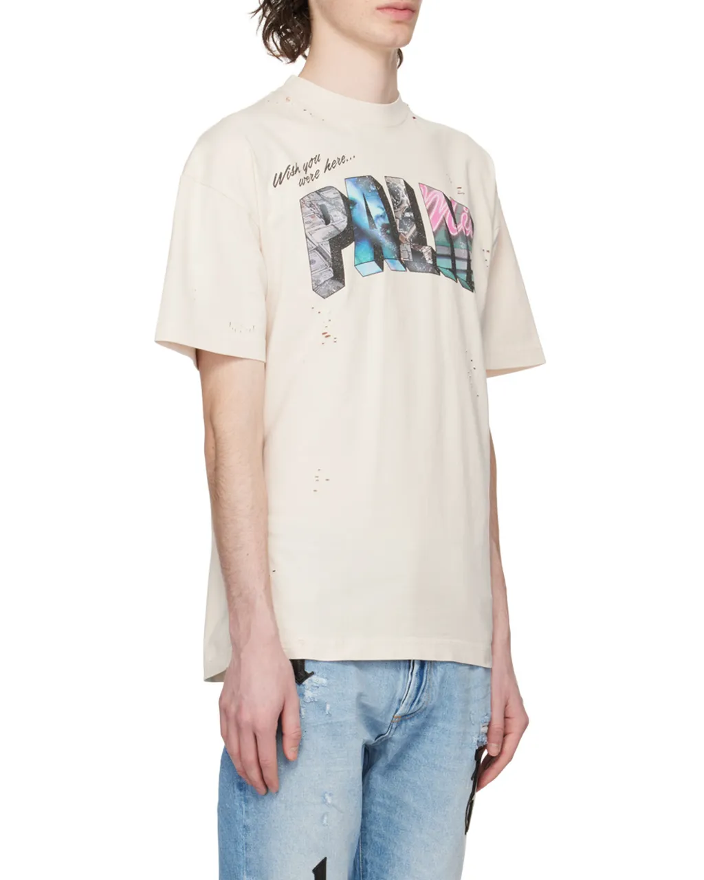 Palm Angels Logo Printed Crewneck T-Shirt