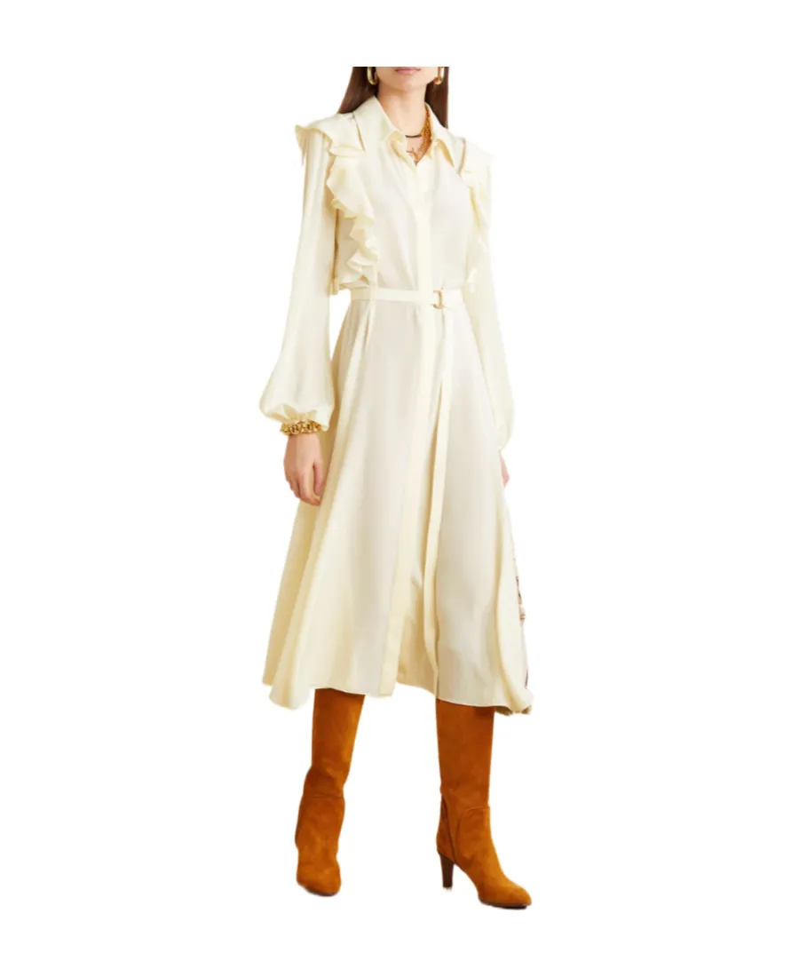 Ruffled Midi Shirtdress