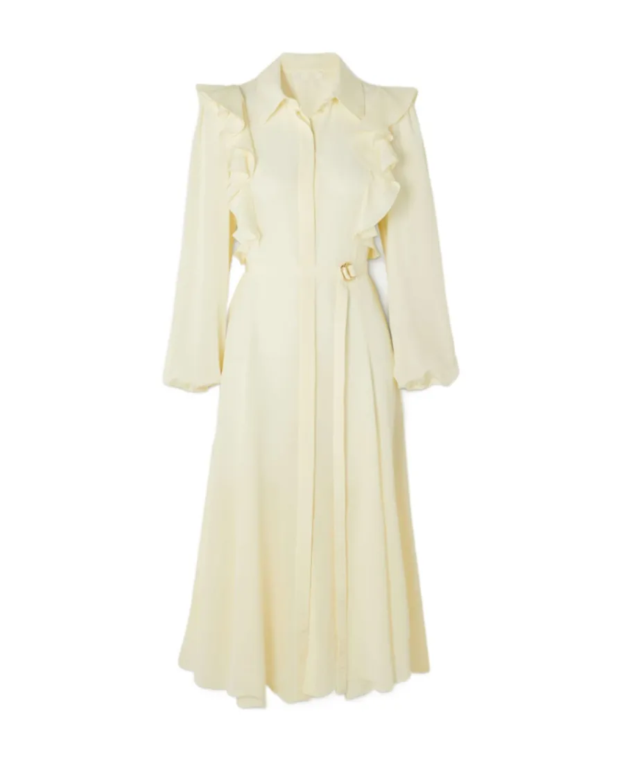 Ruffled Midi Shirtdress