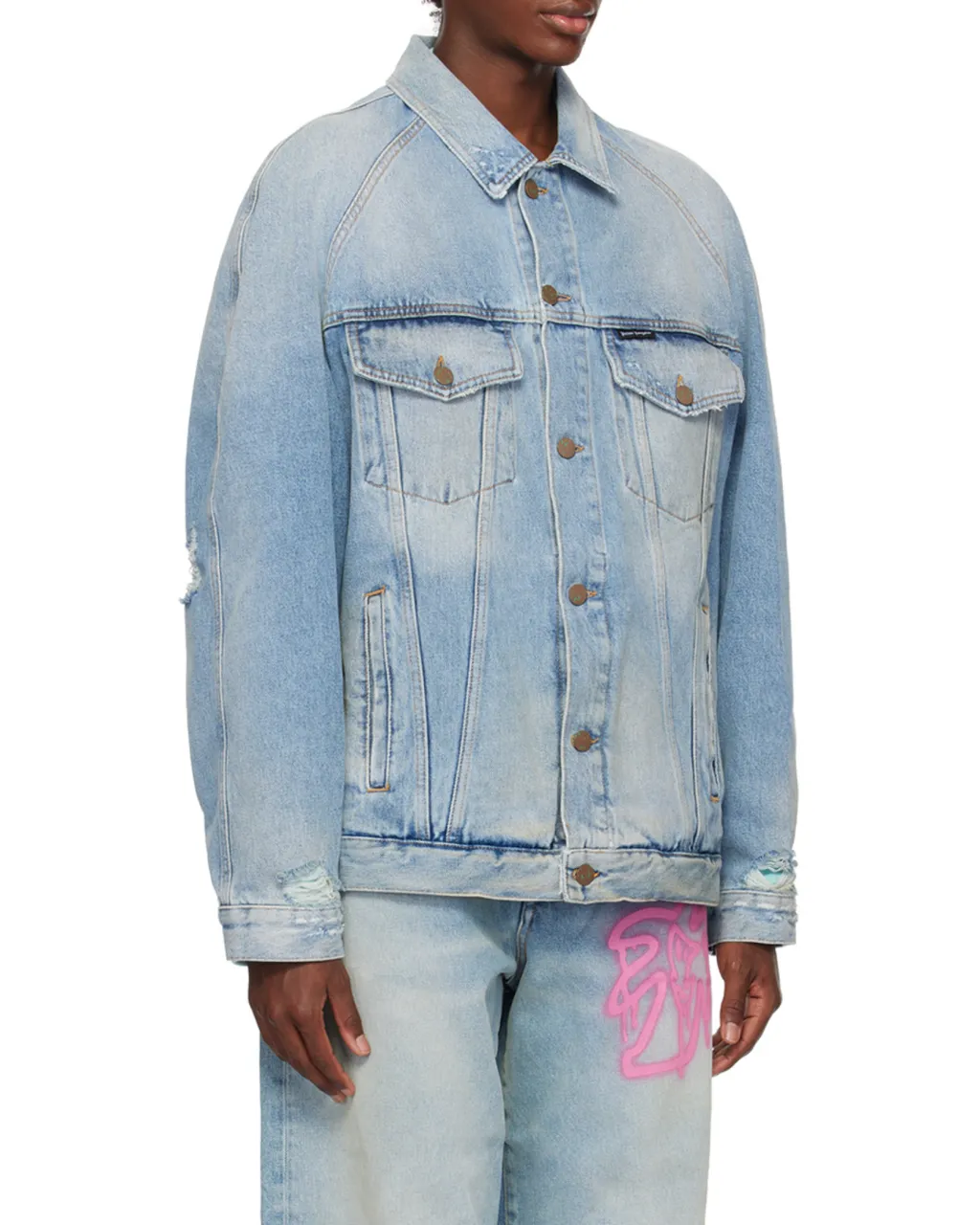 Palm Angels Distressed Logo Patch Jacket