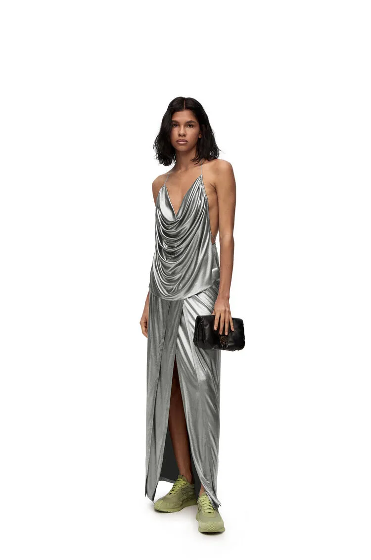 Draped Top In Laminated Jersey