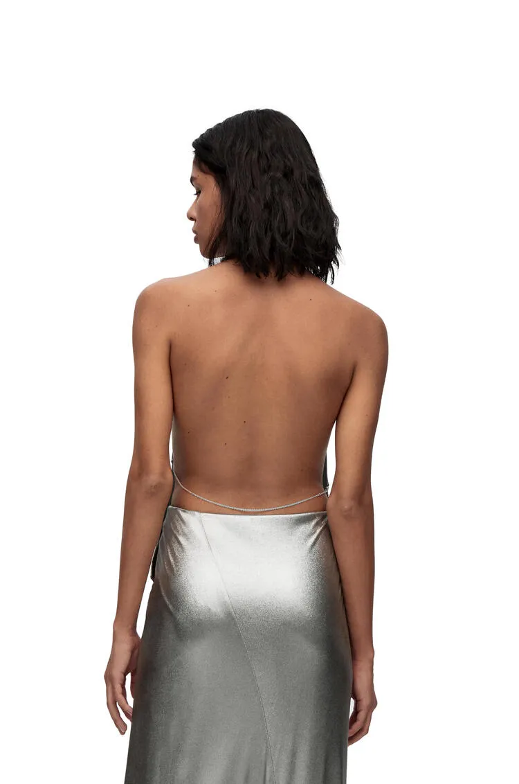 Draped Top In Laminated Jersey