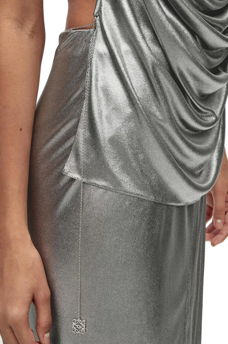 Draped Top In Laminated Jersey