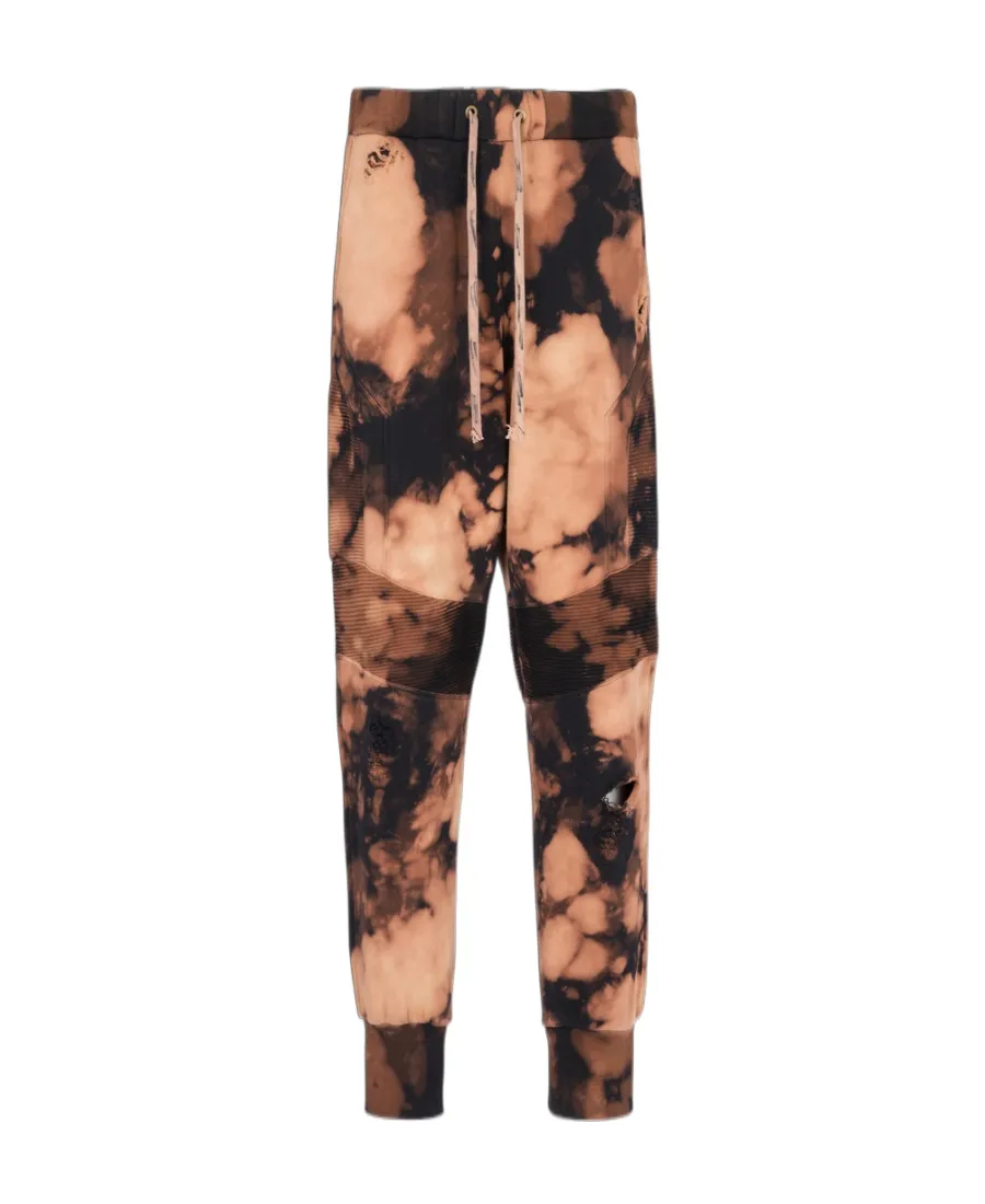 Cotton Jogging Bottoms With Burnt Print