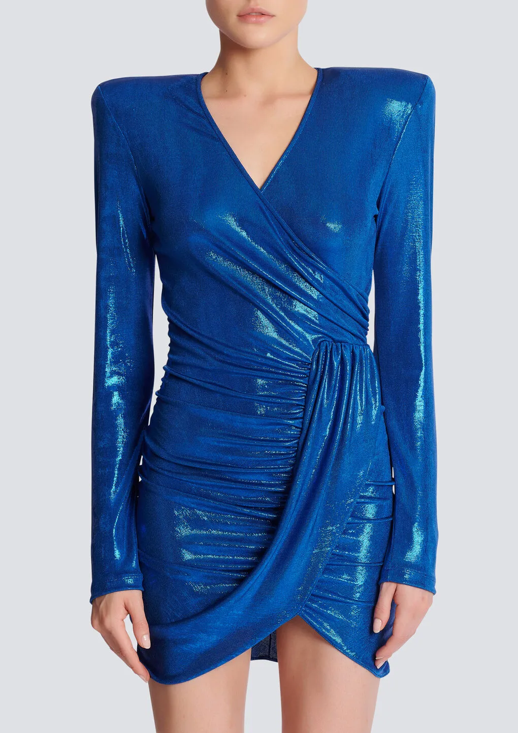 Draped Jersey Lamé Dress