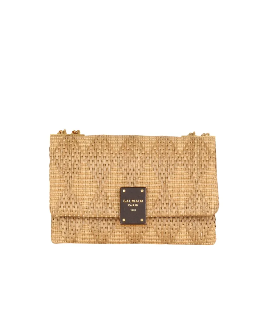 1945 Soft Small Bag In Leather And Raffia