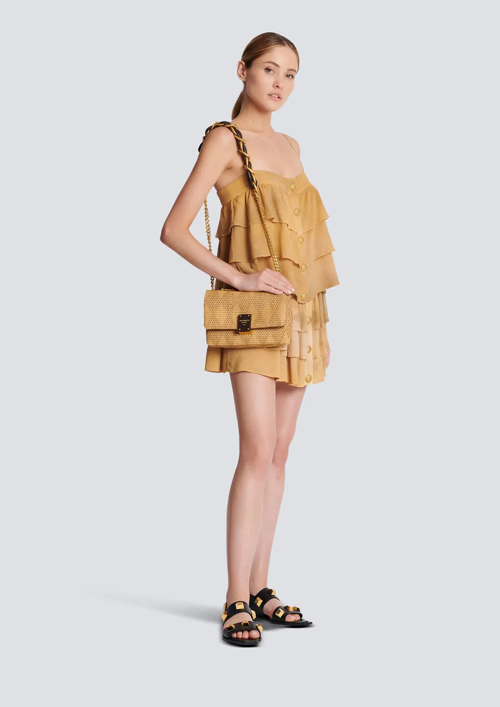 1945 Soft Small Bag In Leather And Raffia