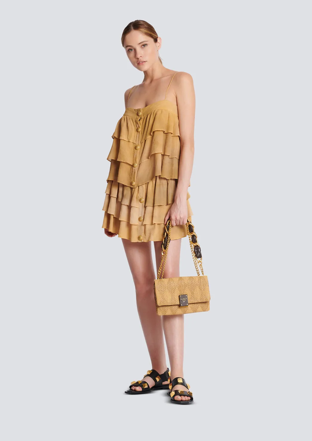 1945 Soft Small Bag In Leather And Raffia
