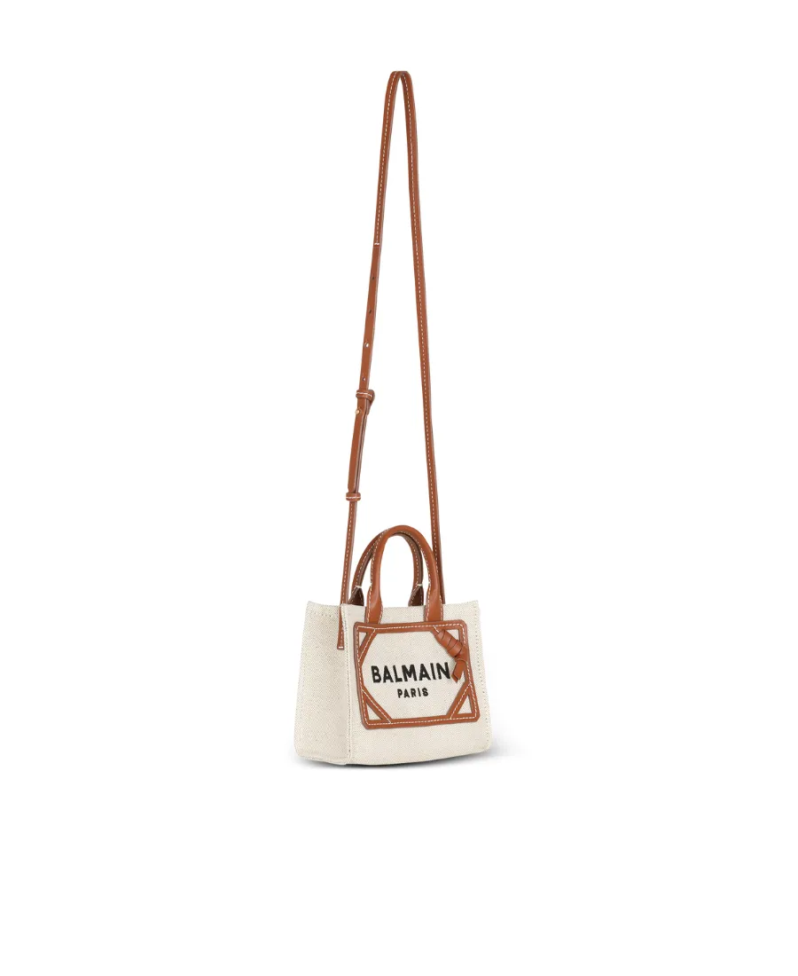 B-Army Mini Canvas Shopping Bag With Leather Inserts