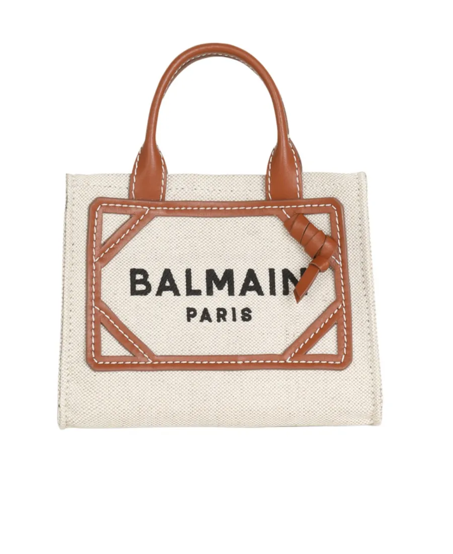 B-Army Mini Canvas Shopping Bag With Leather Inserts