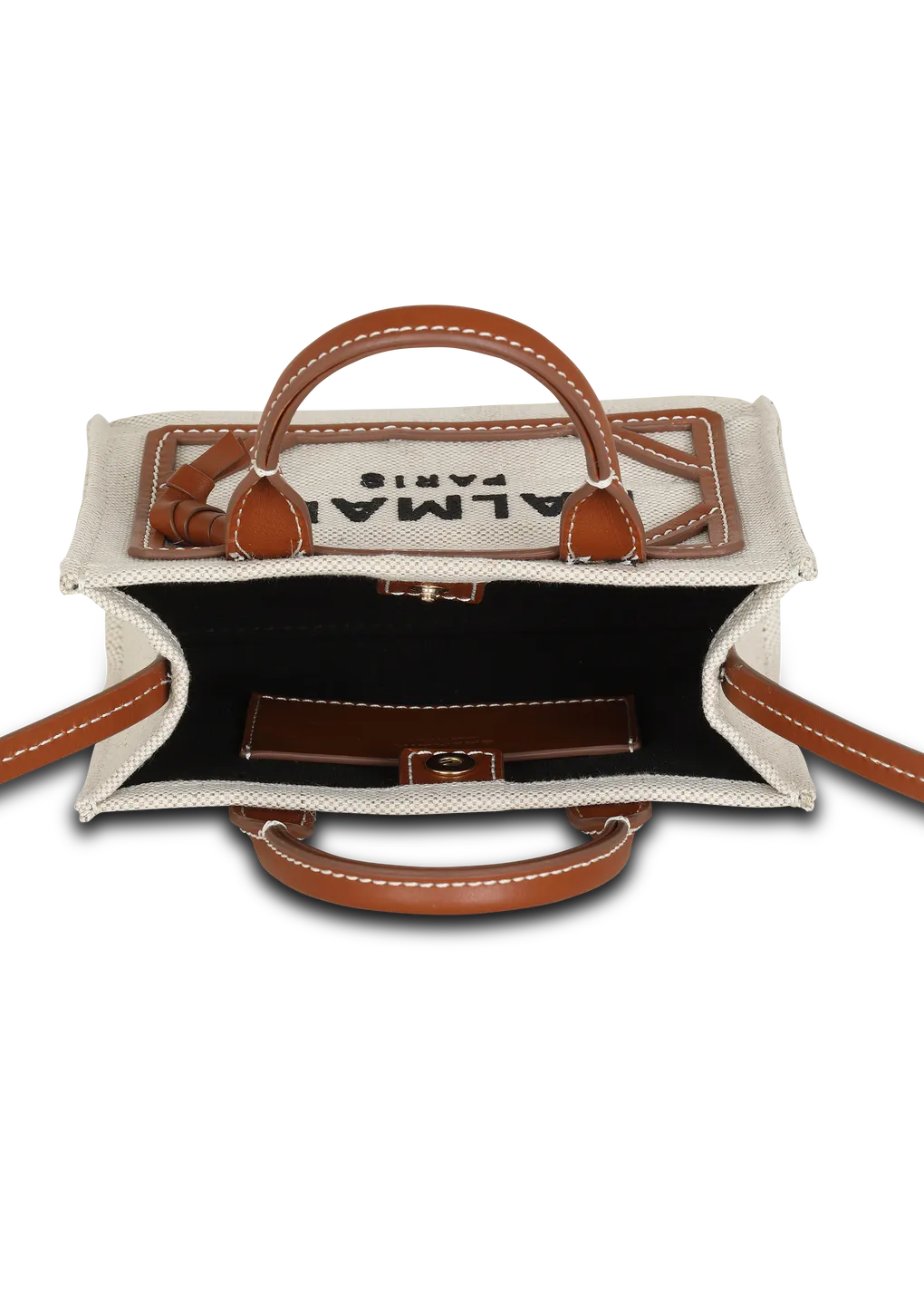 B-Army Mini Canvas Shopping Bag With Leather Inserts