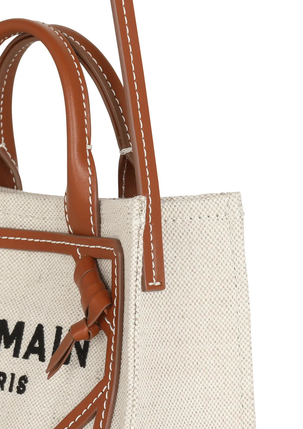B-Army Mini Canvas Shopping Bag With Leather Inserts