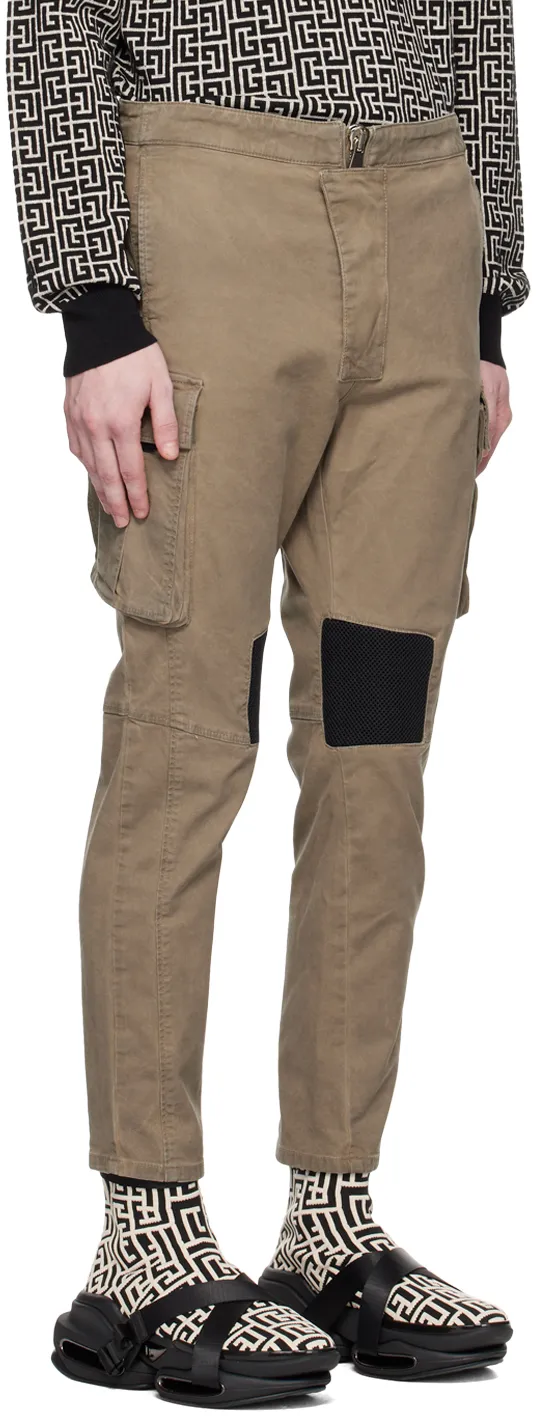Cotton Cargo Trousers With Inserts
