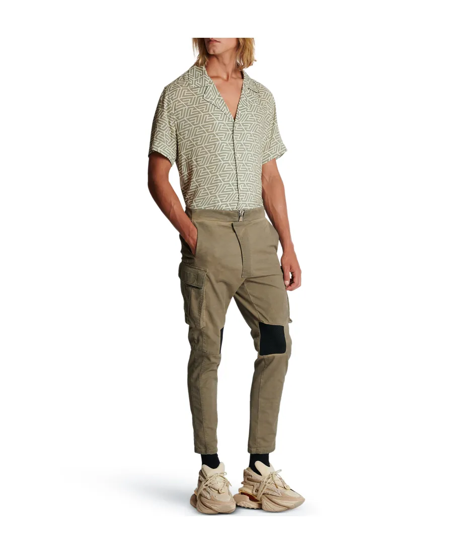 Cotton Cargo Trousers With Inserts