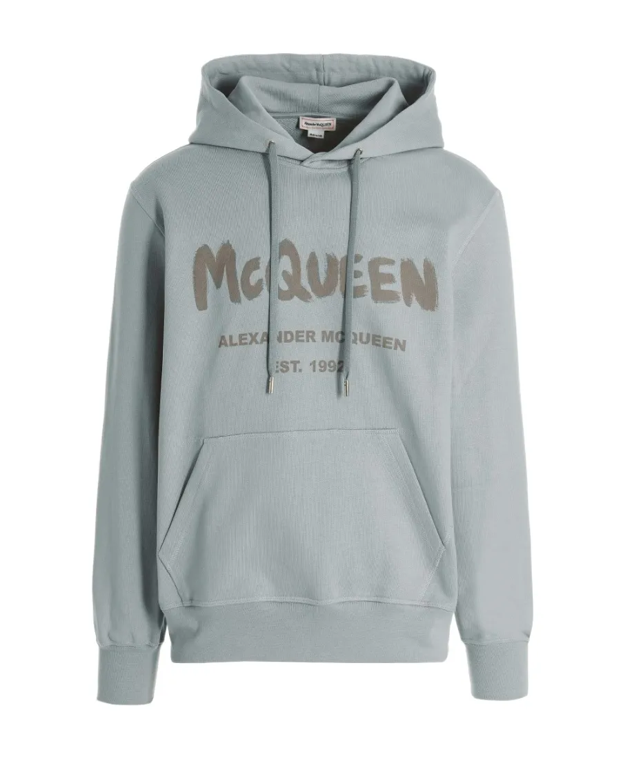 Alexander Mcqueen Logo Printed Drawstring Hoodie