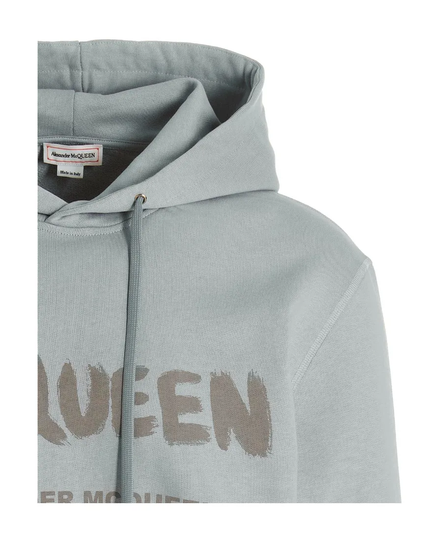 Alexander Mcqueen Logo Printed Drawstring Hoodie