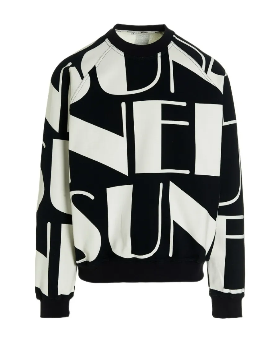 Sunnei All-Over Logo Printed Crewneck Sweatshirt