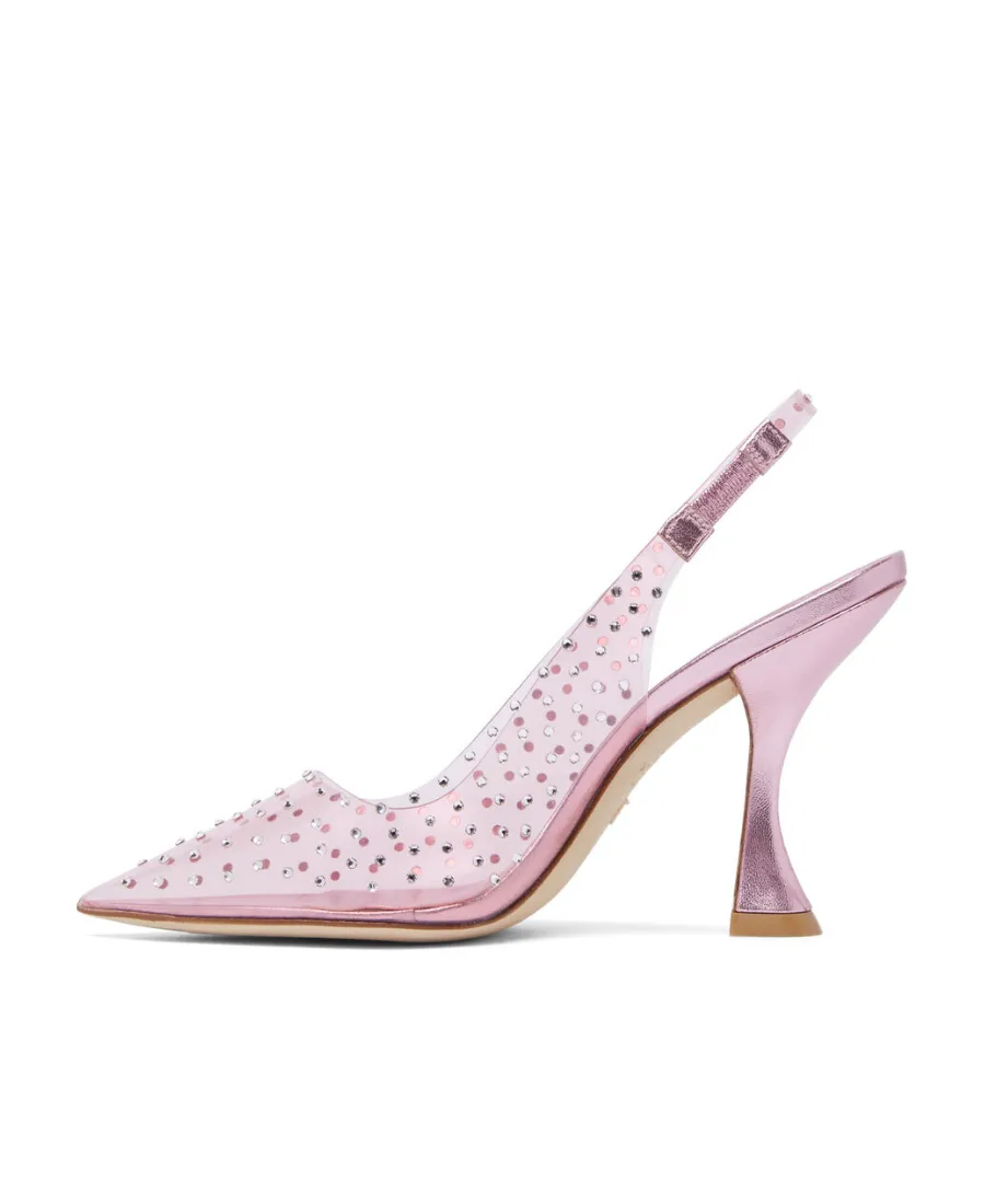 Crystal-Embellished Transparent Pumps