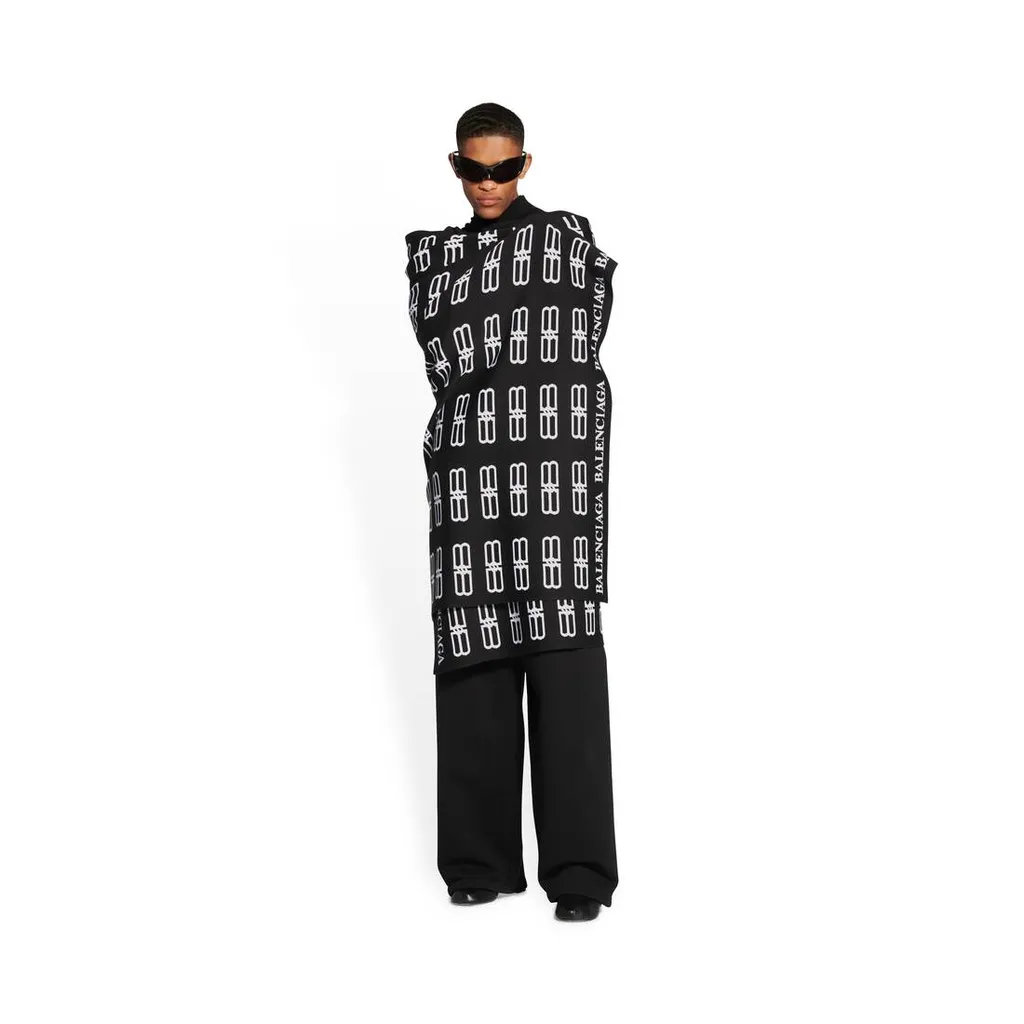 Sciarpa Plaid Bb Icon Da Uomo In Nero