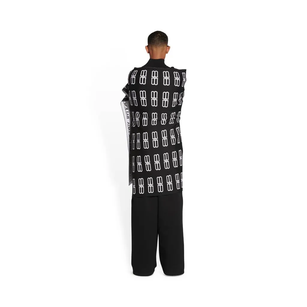Sciarpa Plaid Bb Icon Da Uomo In Nero