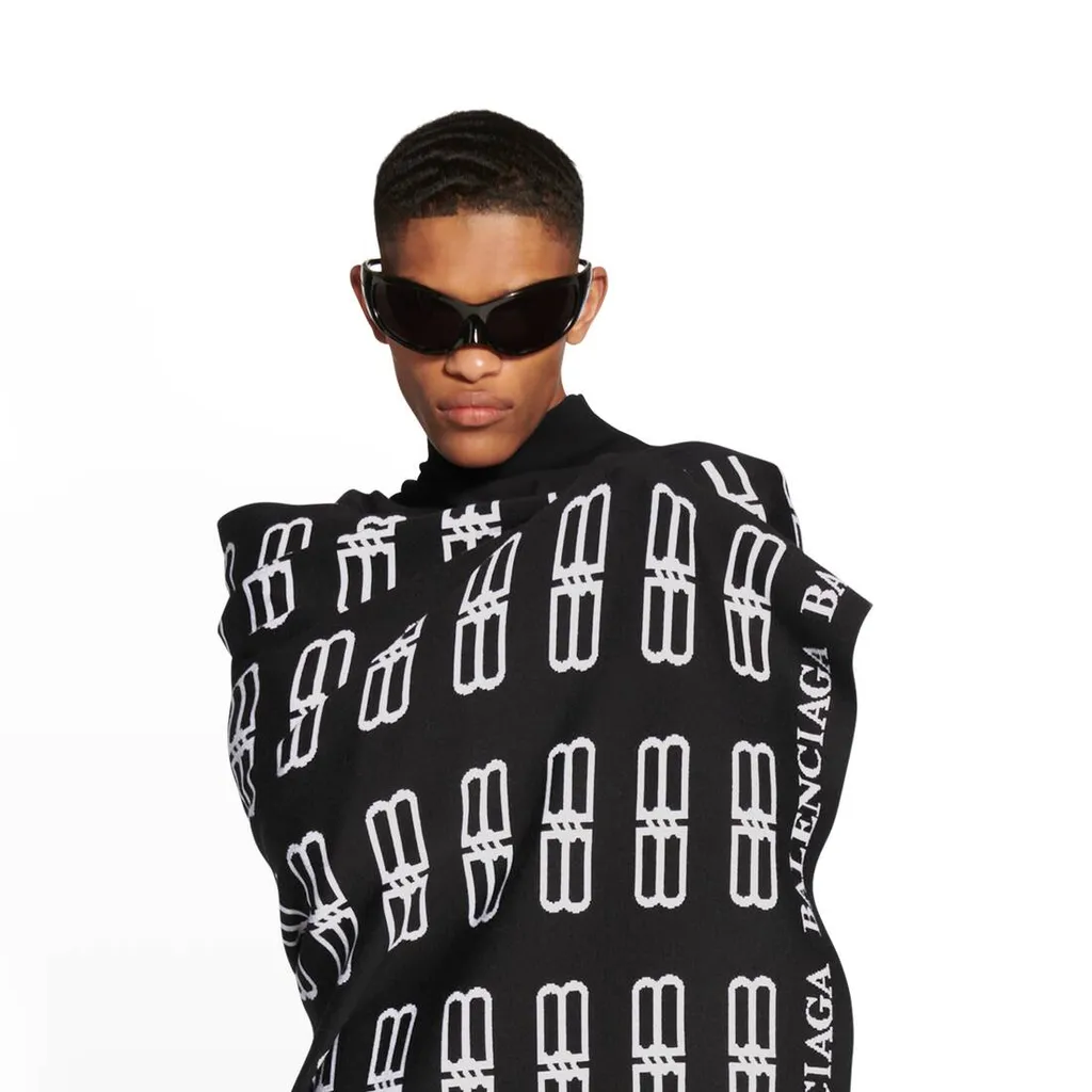 Sciarpa Plaid Bb Icon Da Uomo In Nero