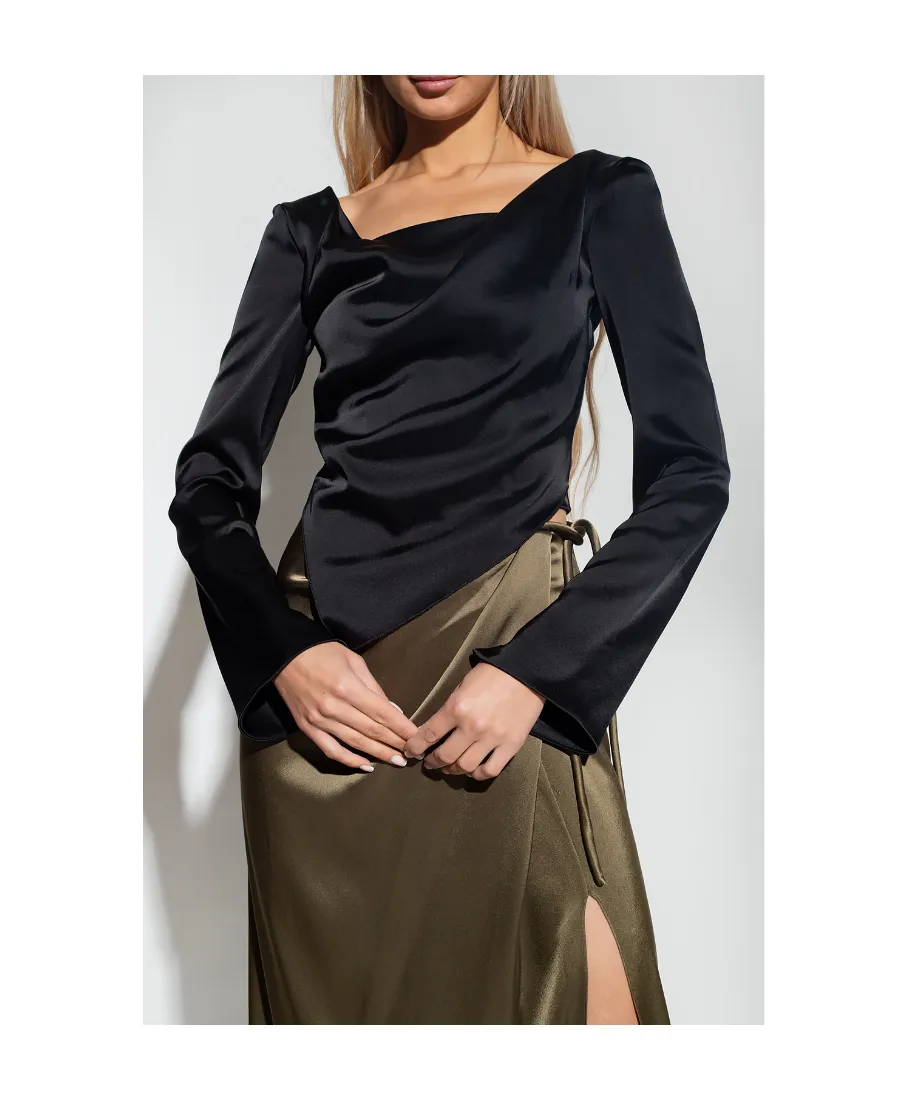 Bintou Draped Asymmetric-Hem Top