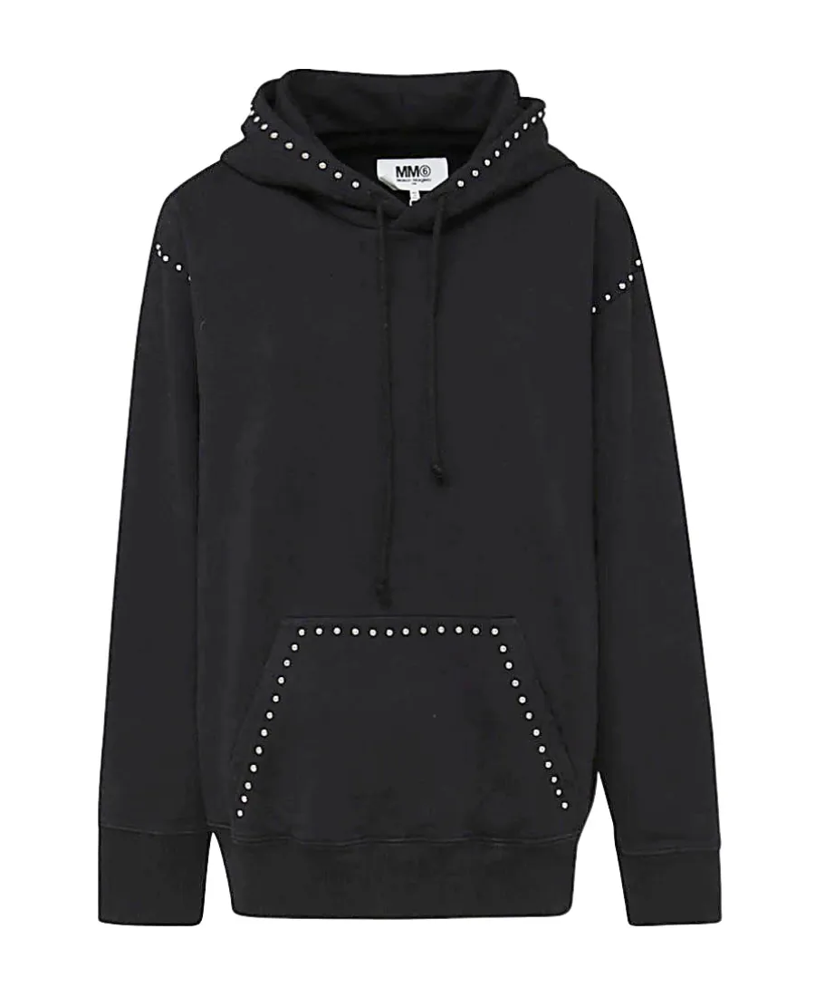 Stud-Embellished Cotton Hoodie
