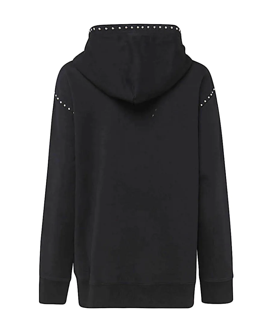 Stud-Embellished Cotton Hoodie