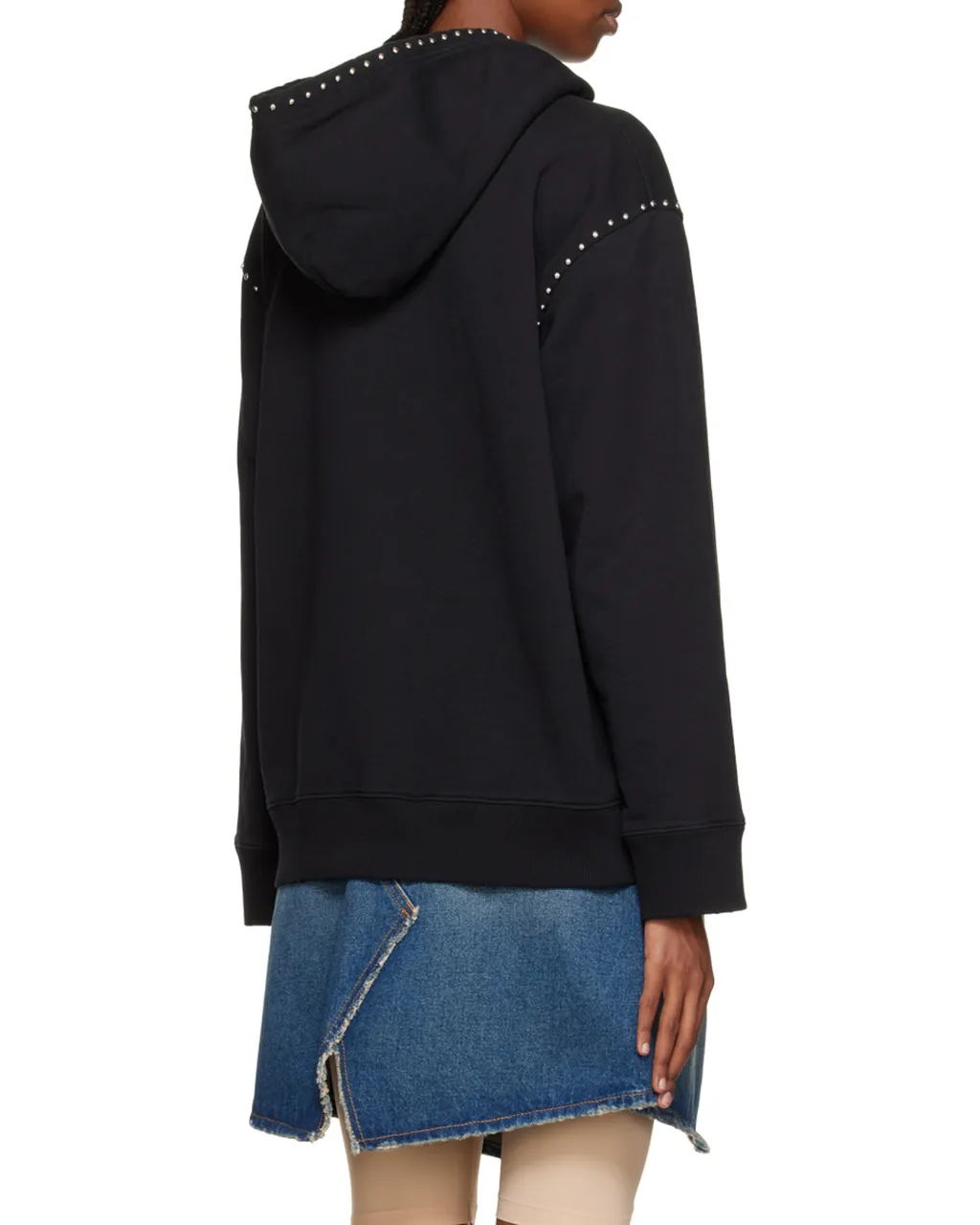 Stud-Embellished Cotton Hoodie