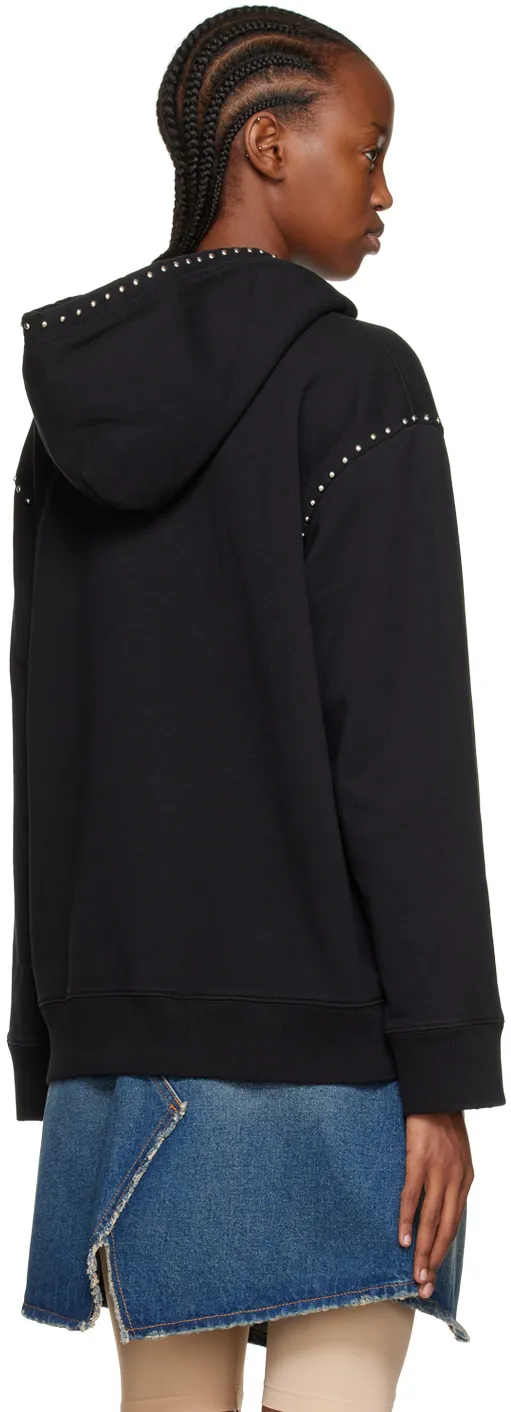 Stud-Embellished Cotton Hoodie