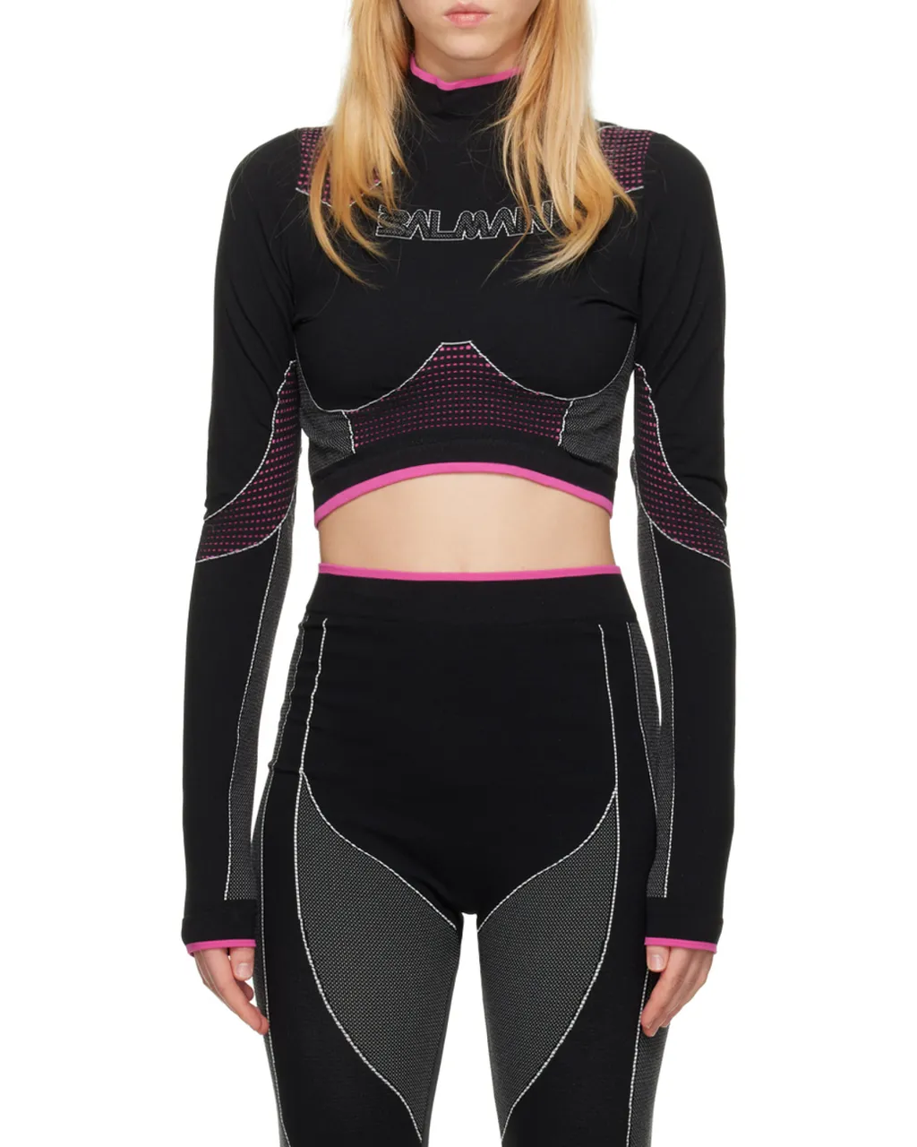 Balmain High Neck Seamless Cropped Top